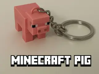 Minecraft Pig Keychain