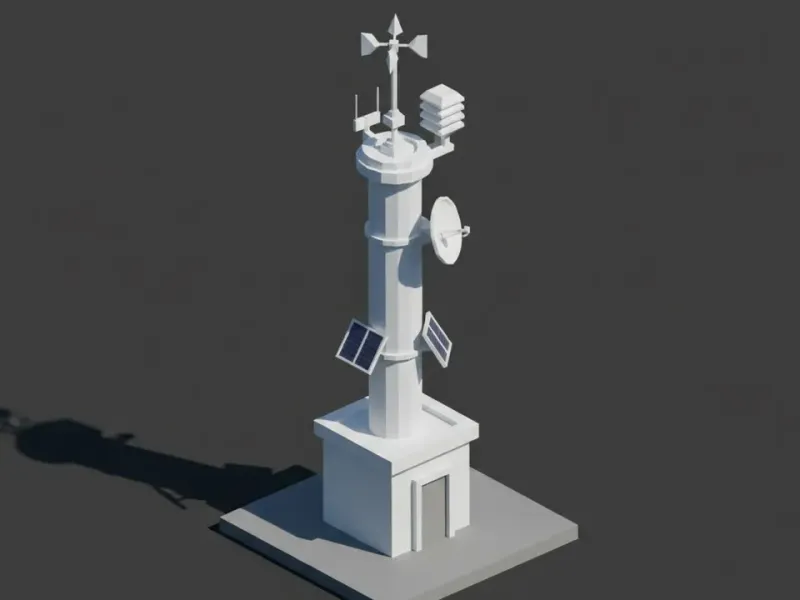 Low Poly Weather Station