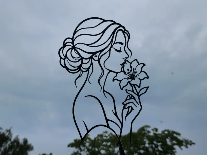 Elegant Woman with Lily Wall Art