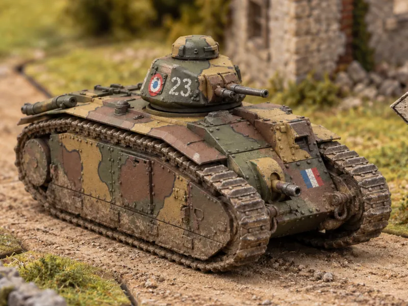 French tank 1940 WW2 for tabletop game B1BIS