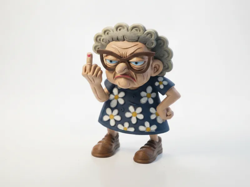 FU Grandma Character Figurine Miscellaneous 3D Printable