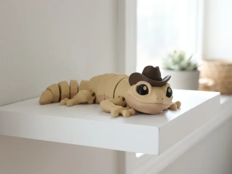 Cowboy Gecko Cute Flexi Desk Buddy