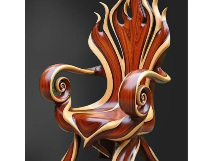 Trône en Bois de Flamme