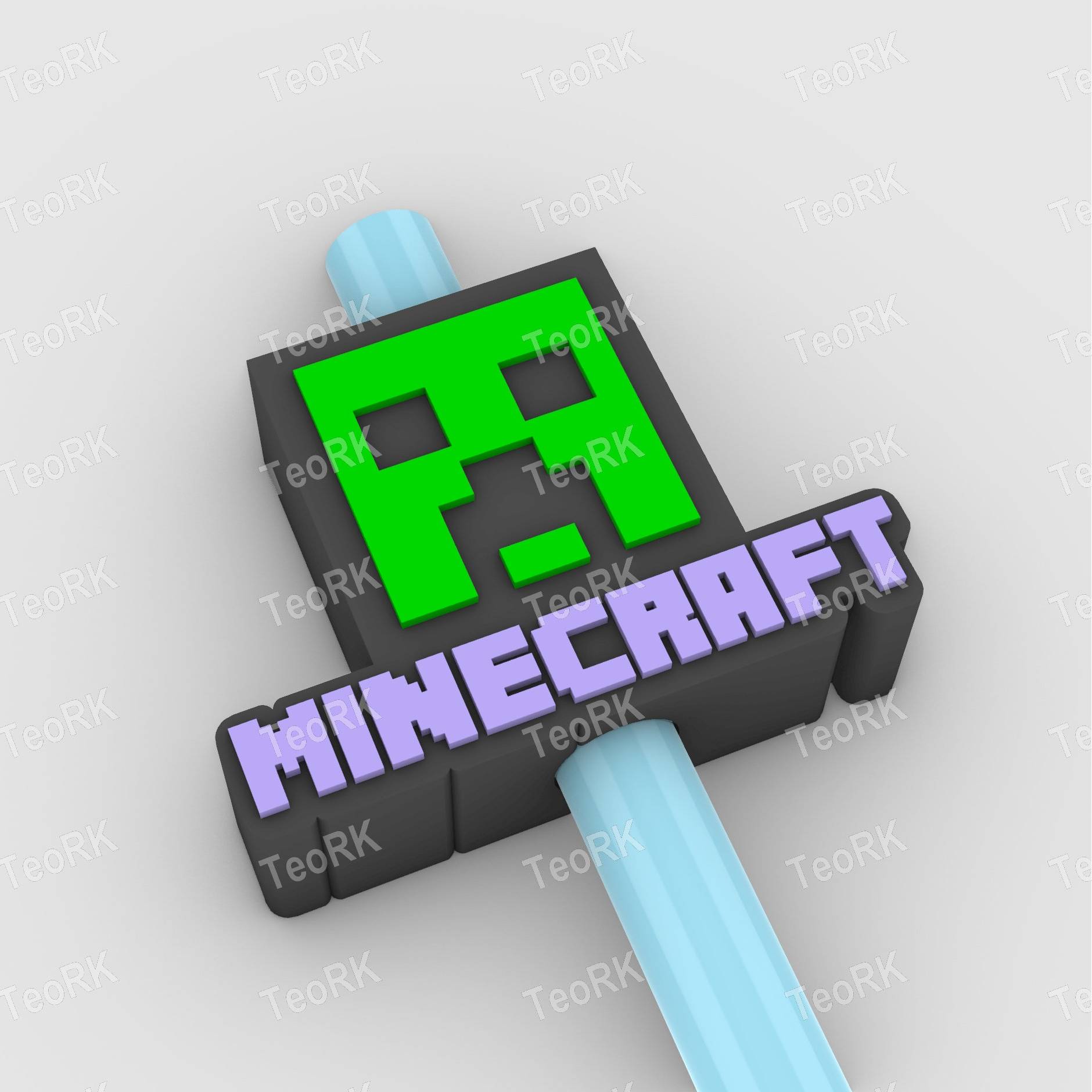 Straw Topper MINECRAFT LOGO
