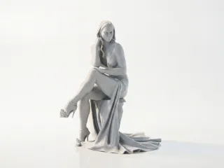 Sat Queen Elegant Female Figurine 3D Printable