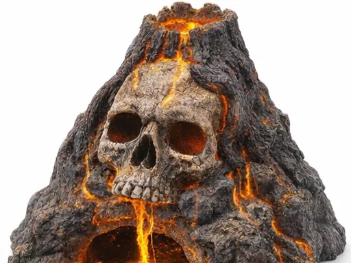 Skull Volcano Terrarium Hiding Spot