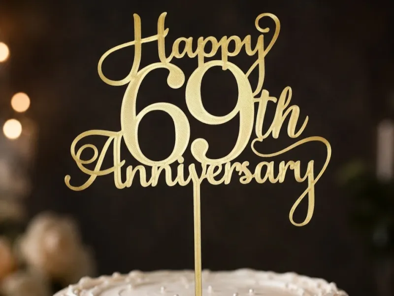 69th Anniversary Cake Topper