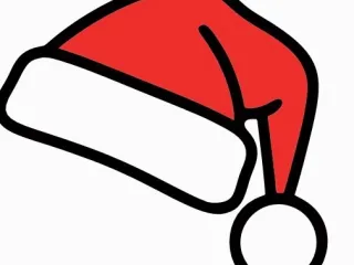 Santa Hat Square Keychain