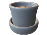 Modern Round Ceramic-Style Planter Pot with Saucer-0