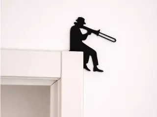 Trombone Door Sitter Silhouette
