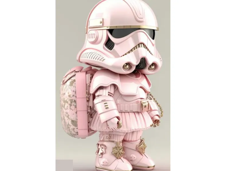 Stylized Feminine Chibi Pink Stormtrooper