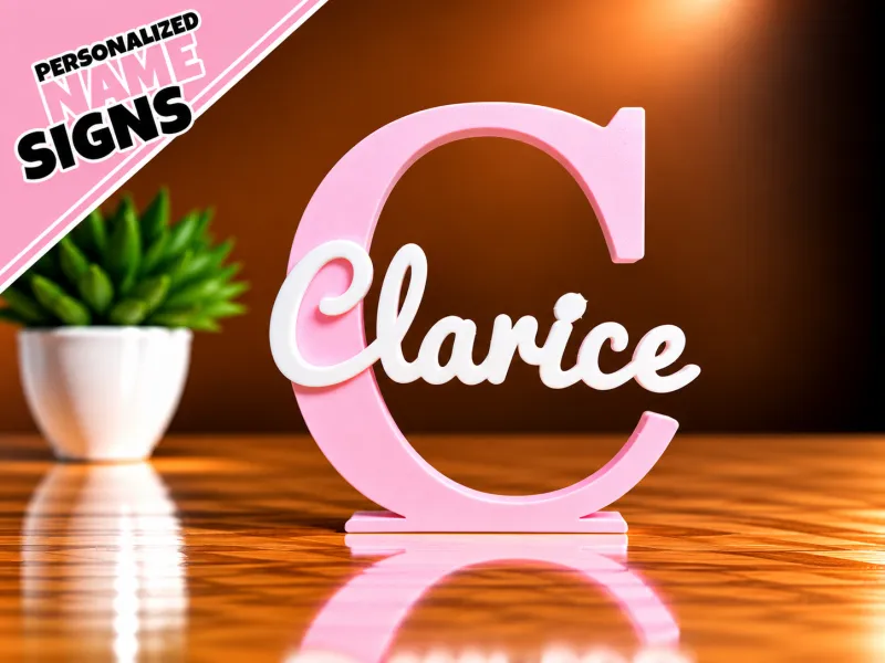 Placa de Nome 3D - Clarice