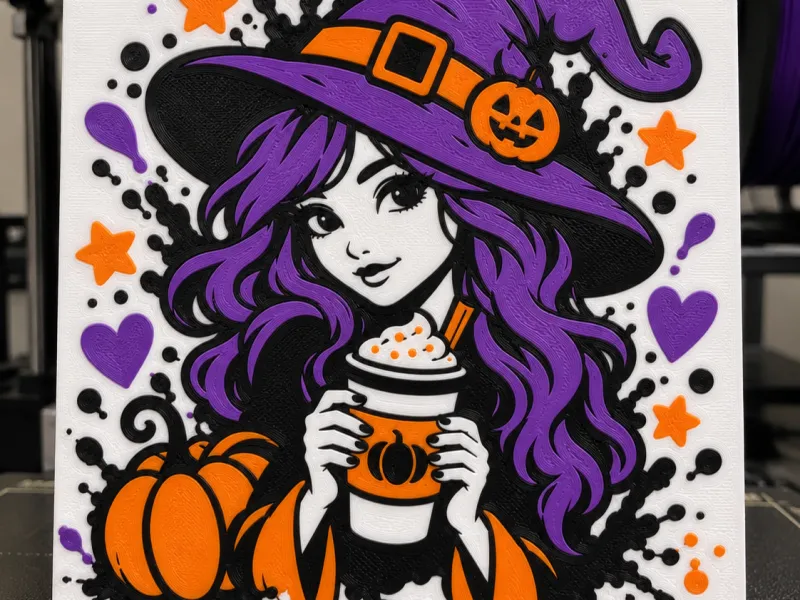 Pumpkin Spice Witch Hueforge Art