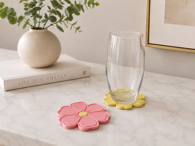 Conjunto de Porta-Copos de Flor de Cerejeira