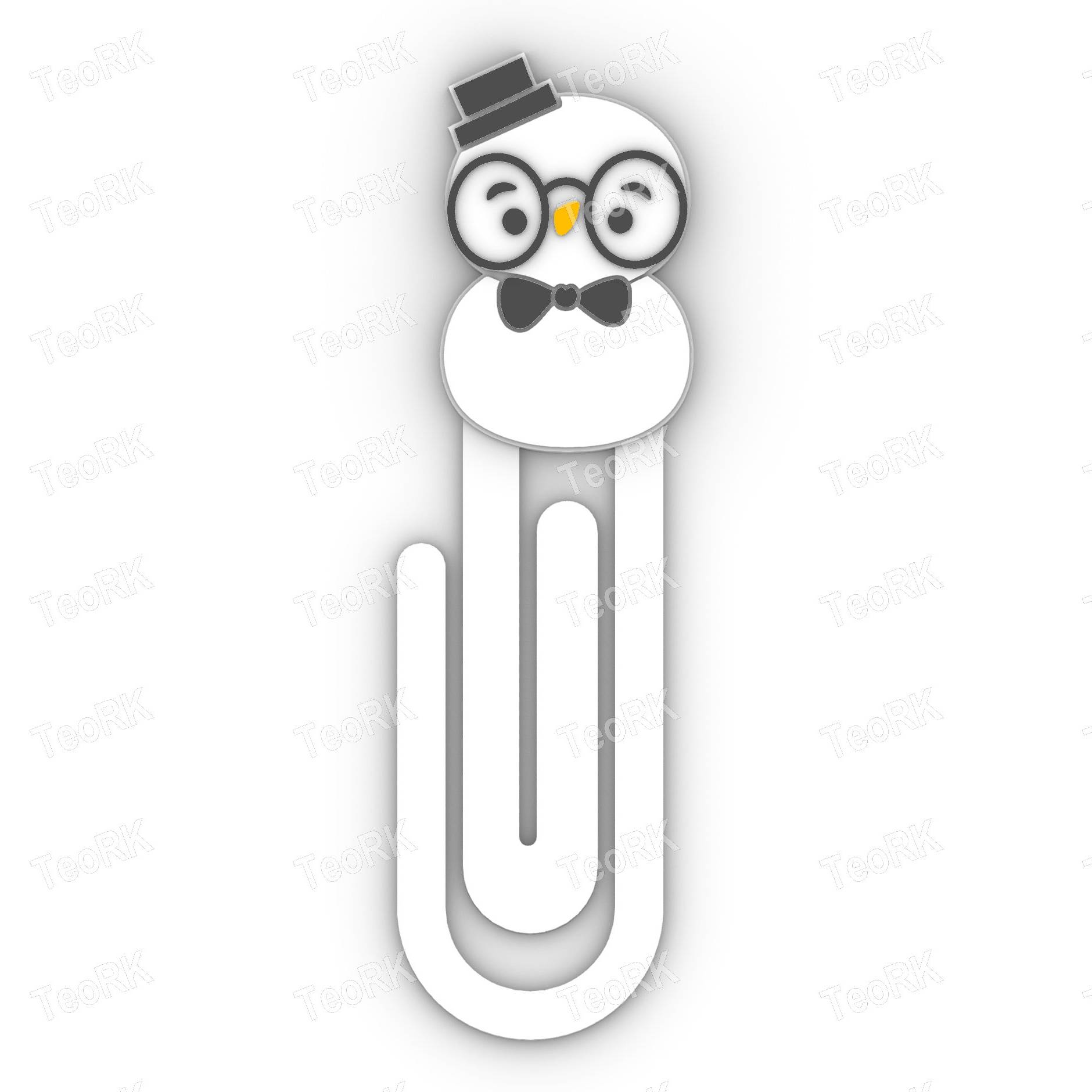 Paperclip Polar Penguin with Glasses - bookmark