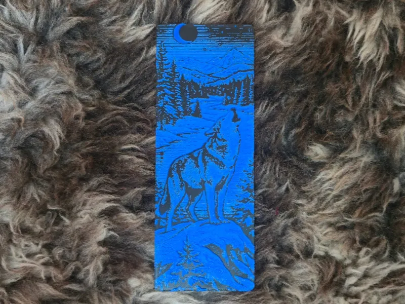 Howling Wolf in the Moonlight Wildlife Bookmark