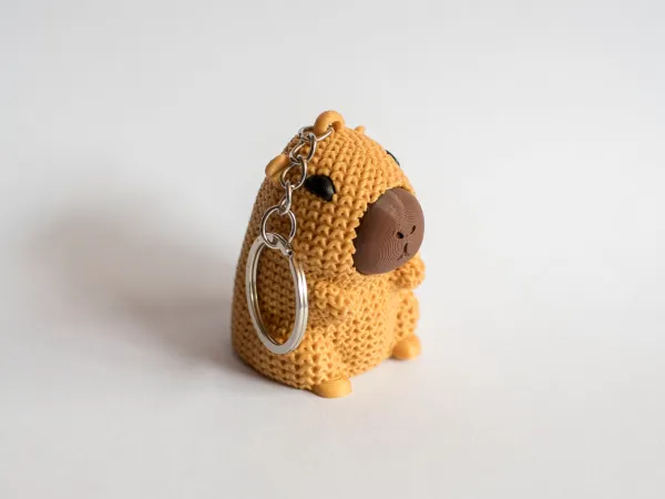 Knitted Capybara Keychain