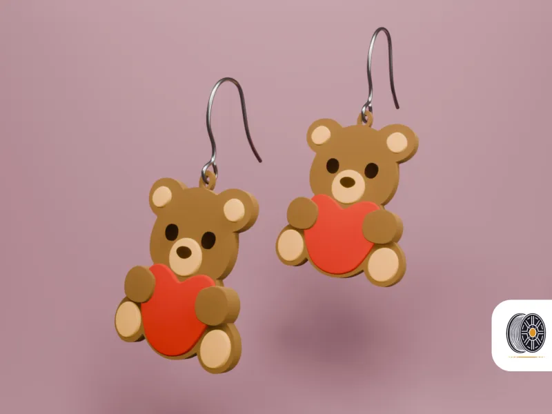 Amour Câlin | Joli cadeau de boucles d'oreilles en ours en peluche