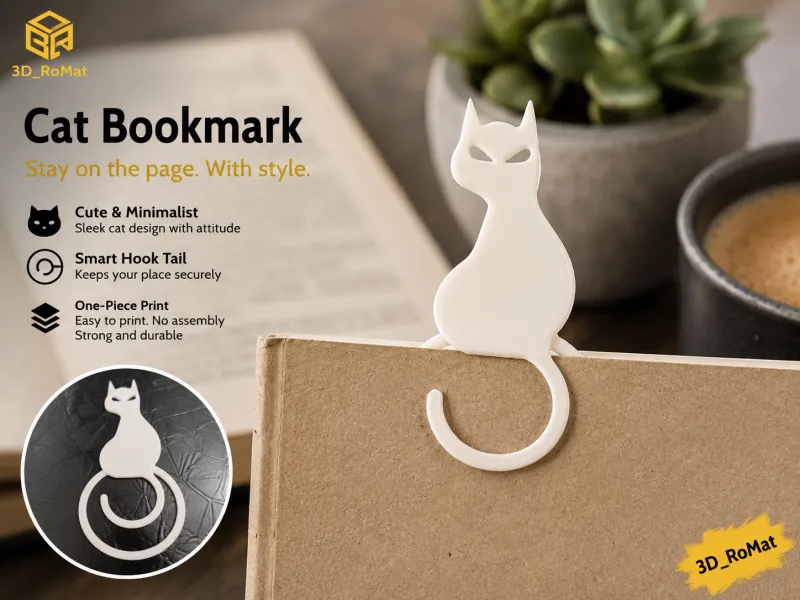 🐱 Cat Hook Bookmark — Creative Bookmark