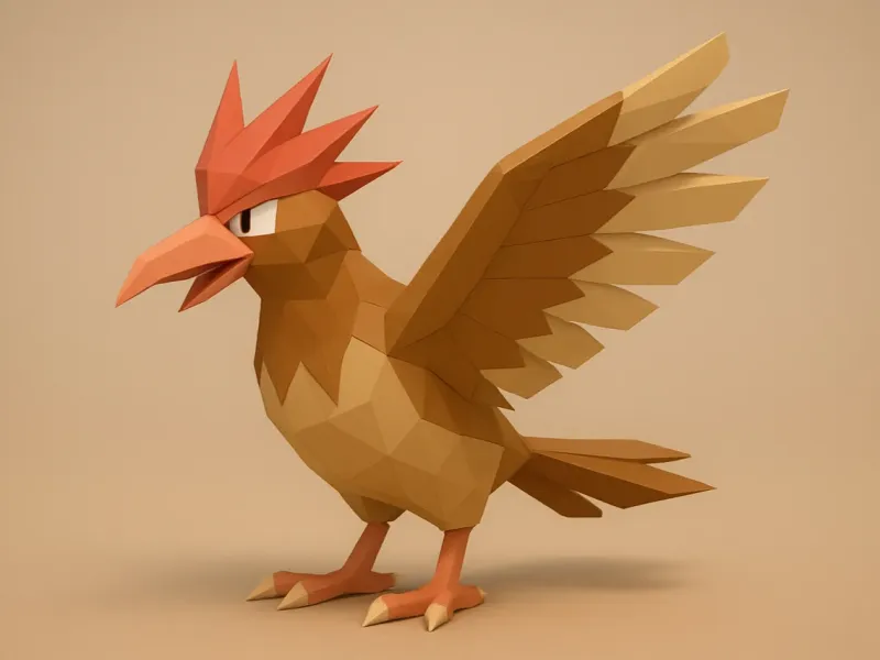 #022 Fearow – Low Poly Pokémon