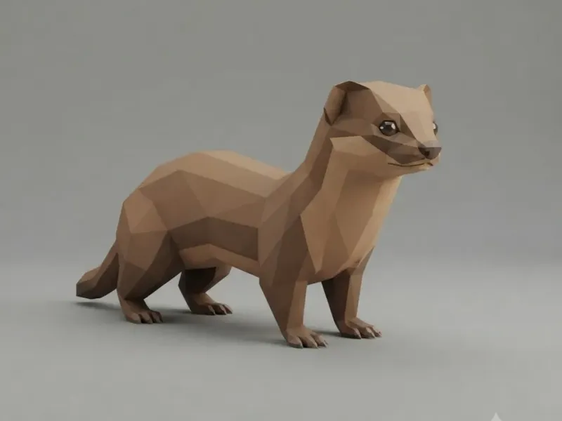 Low Poly Weasel