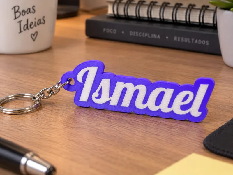 Porte-clés personnalisé avec le prénom Ismael | Porte-clés 3D