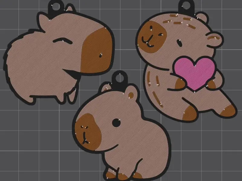 Capybara Capy Keychains - Llaveros de Carpinchos Capi