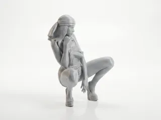 Squatting Female Figurine 3D Printable