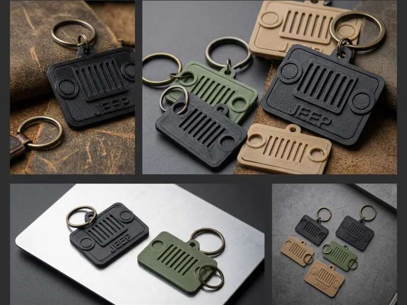 Jeep Wrangler Grille Keychain | Embossed