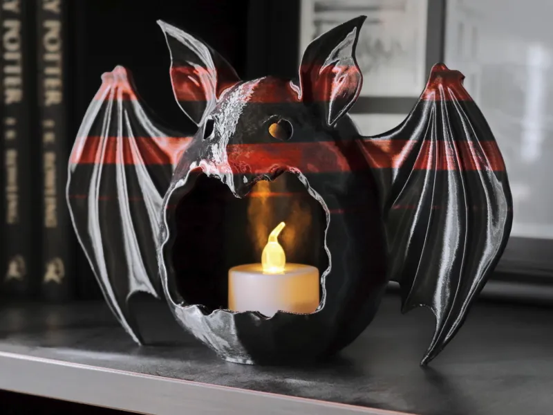 Porte-bougie en forme de chauve-souris