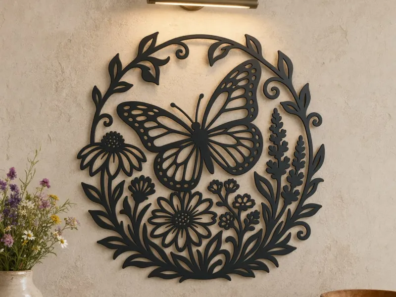 WallArt - Butterfly Flower 024