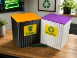 Desktop Garbage cans with lid and signs-0