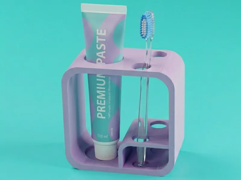 Toothbrush and toothpaste holder