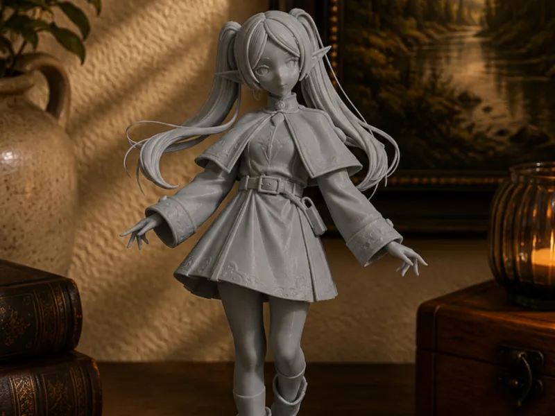 Frieren Flowing Hair Statue