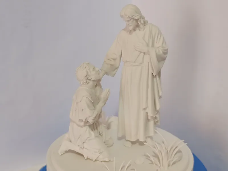 Jezus troost een arme persoon