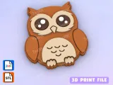 Badge Reel Topper Flat Back Owl-0
