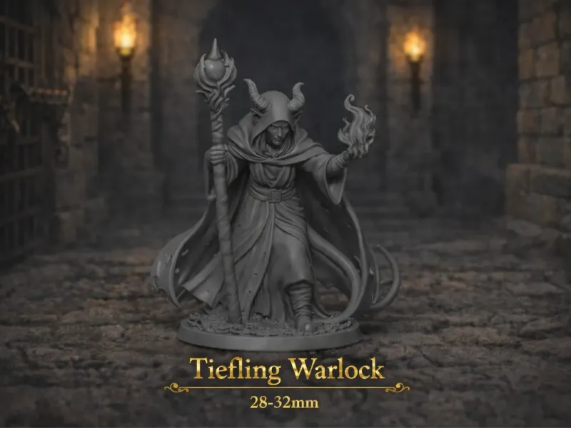 Tiefling Warlock - DND miniature