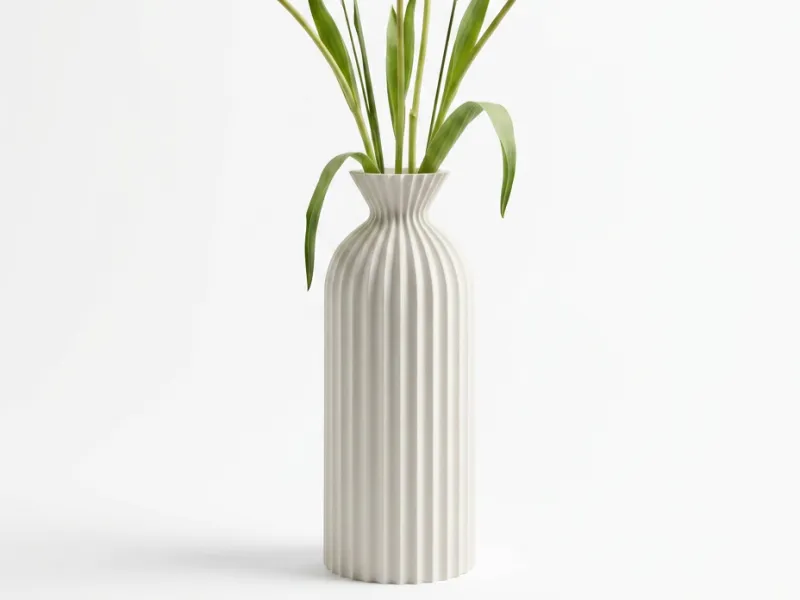 Ribbed Flower Vase | Tall Fluted Vase | Modern Minimalist Ho