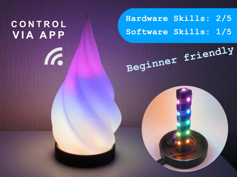 Spiral Lamp | WLED RGB App Controllable | Tischlampe
