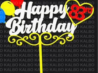 Happy 83rd Birthday Cake Topper