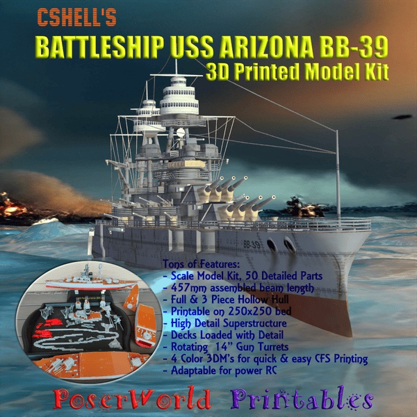 Battleship USS Arizona Scale Model Kit