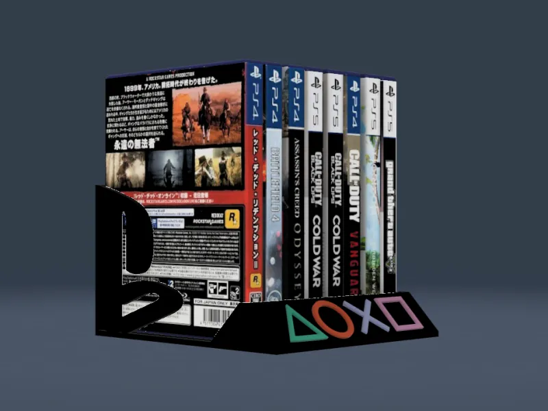 PS5 Game Storage Stand – 8 Case Organizer – Multicolor Singl