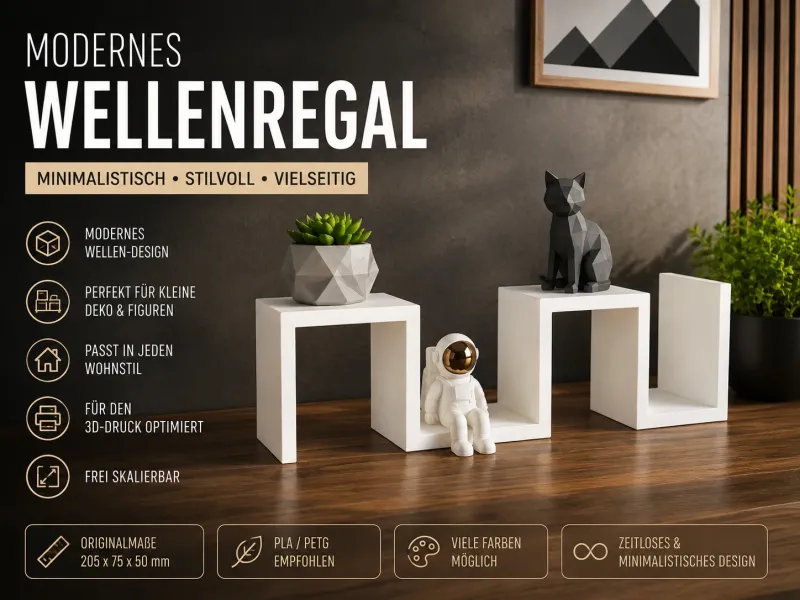 Modern Dalga Rafı – Minimalist Dekoratif Raf
