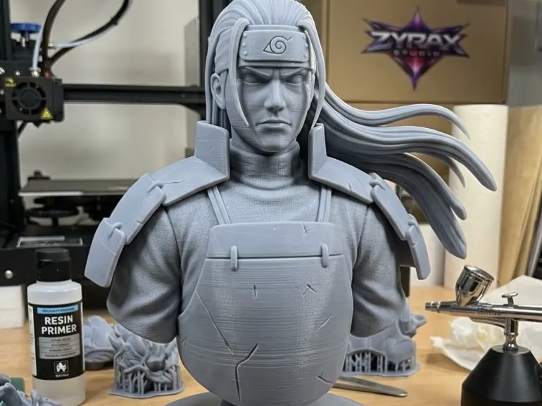 Hashirama Senju Bust STL Naruto Sculpture 3D Print Model