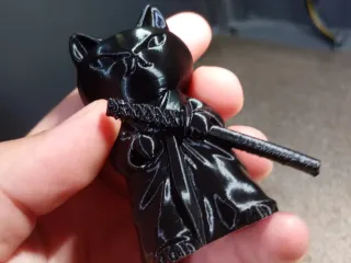Master Cat Samurai Warrior Figurine