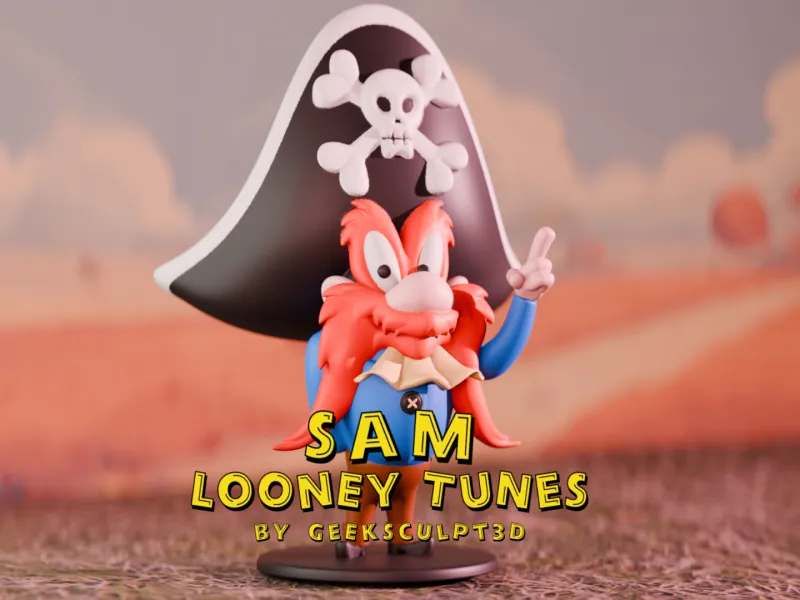 Figura de Yosemite Sam de Looney Tunes para fans de los dibujos animados