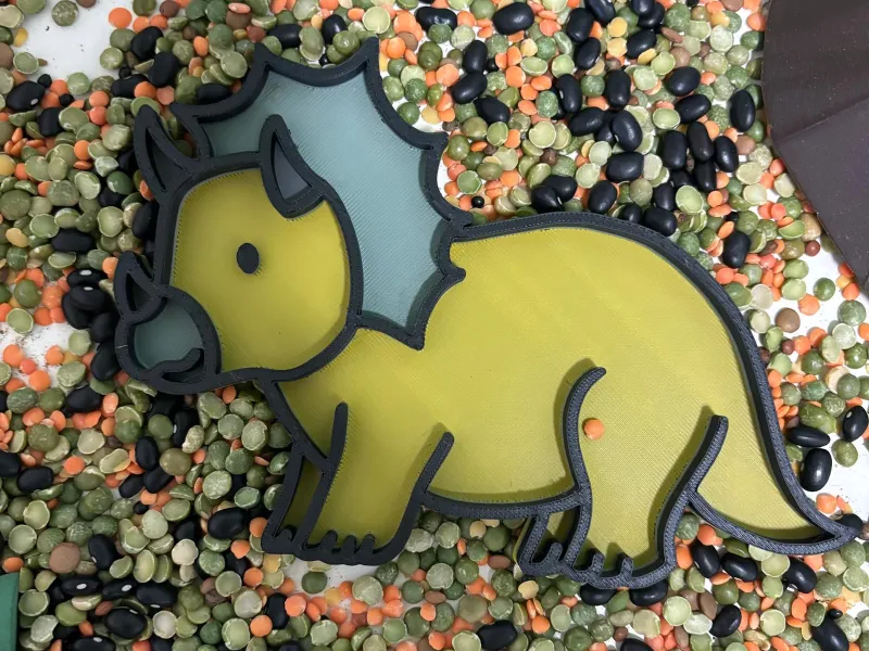 dino sensory tray