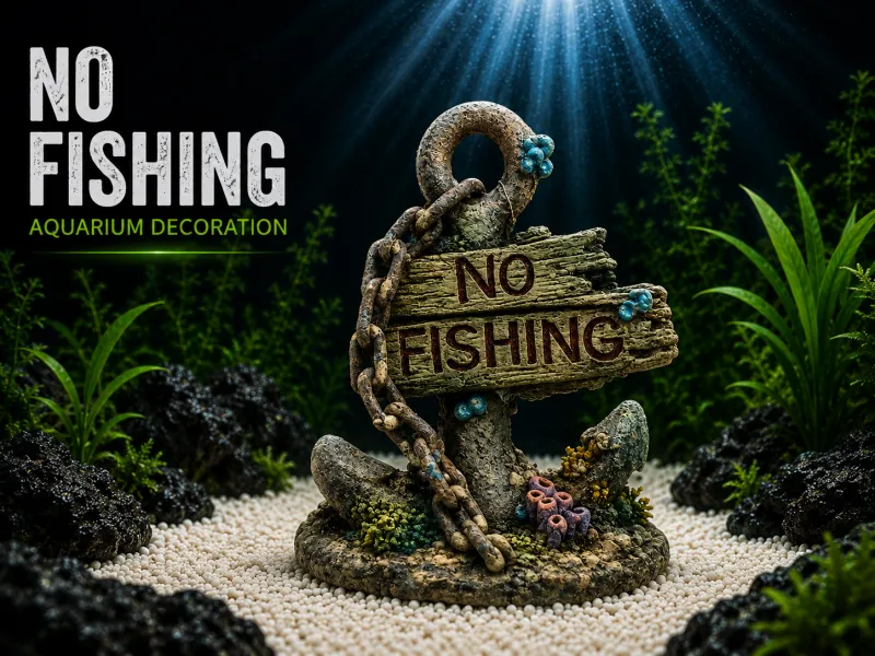 No Fishing Aquarium Decoration