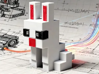 Children's Building Block Toy Ornament - Pixel Style Rabbit