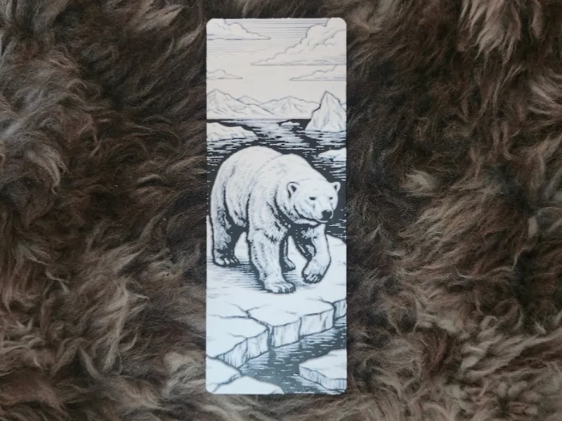 Polar Bear on Ice Wildlife Bookmark